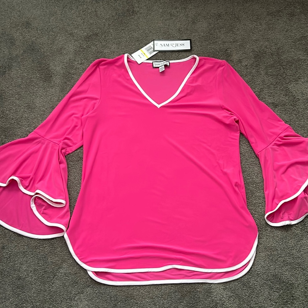 Barbie Pink/White Sam and Jess vneck size PM